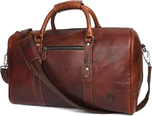 Leather Travel Duffel Bag | Gym Sports Bag Airplane Luggage Carry-On Bag | Gift for Father's Day by Aaron Leather Goods