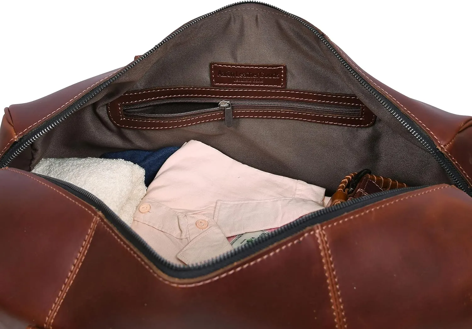 Leather Travel Duffel Bag | Gym Sports Bag Airplane Luggage Carry-On Bag | Gift for Father's Day by Aaron Leather Goods