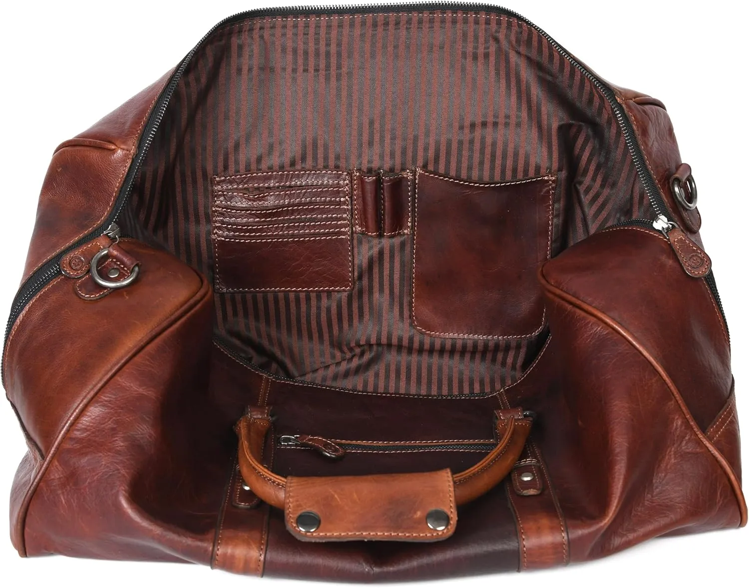 Leather Travel Duffel Bag | Gym Sports Bag Airplane Luggage Carry-On Bag | Gift for Father's Day by Aaron Leather Goods