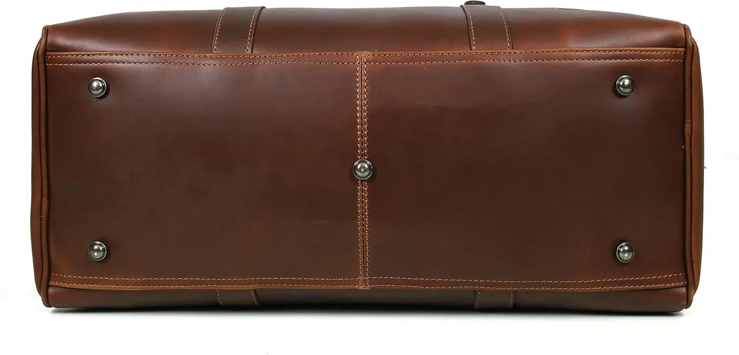 Leather Travel Duffel Bag | Gym Sports Bag Airplane Luggage Carry-On Bag | Gift for Father's Day by Aaron Leather Goods