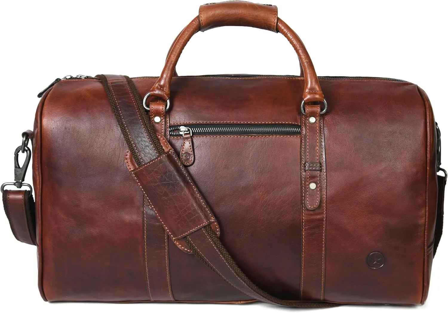 Leather Travel Duffel Bag | Gym Sports Bag Airplane Luggage Carry-On Bag | Gift for Father's Day by Aaron Leather Goods