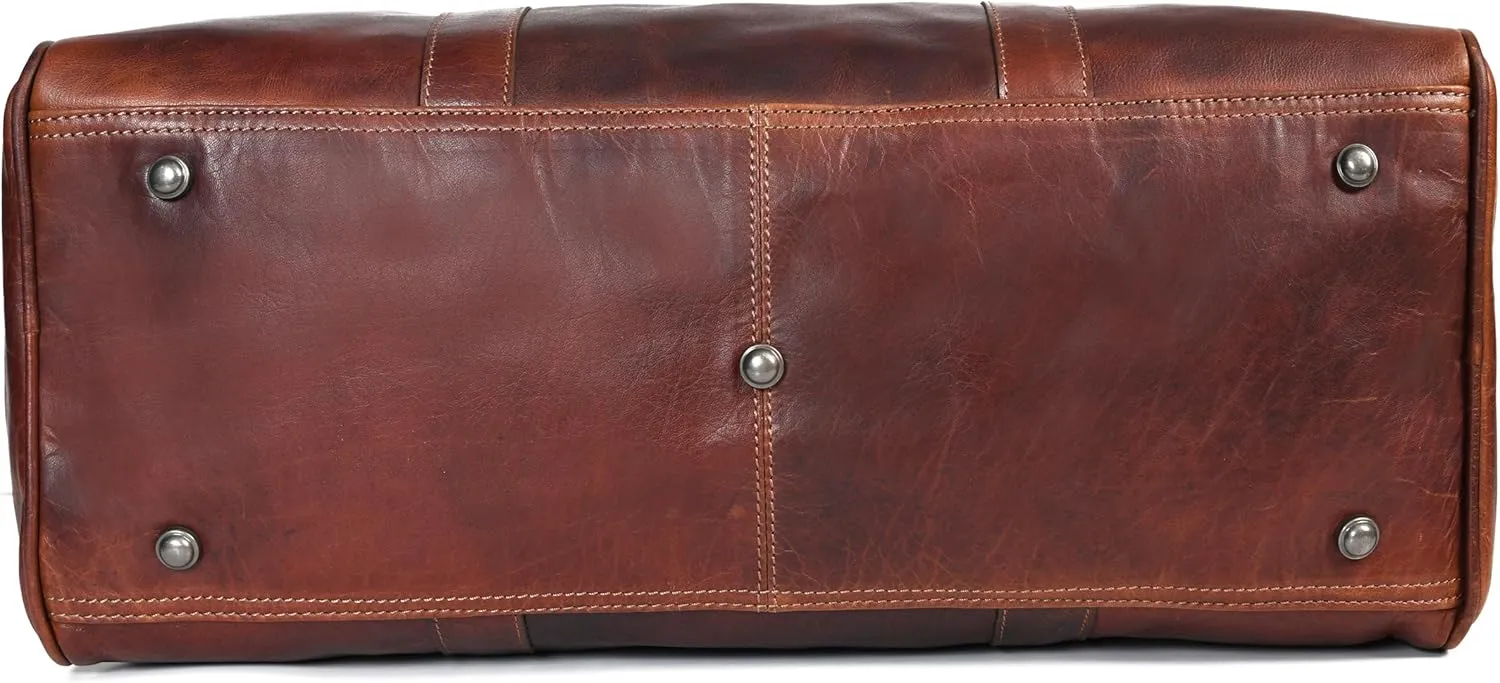 Leather Travel Duffel Bag | Gym Sports Bag Airplane Luggage Carry-On Bag | Gift for Father's Day by Aaron Leather Goods