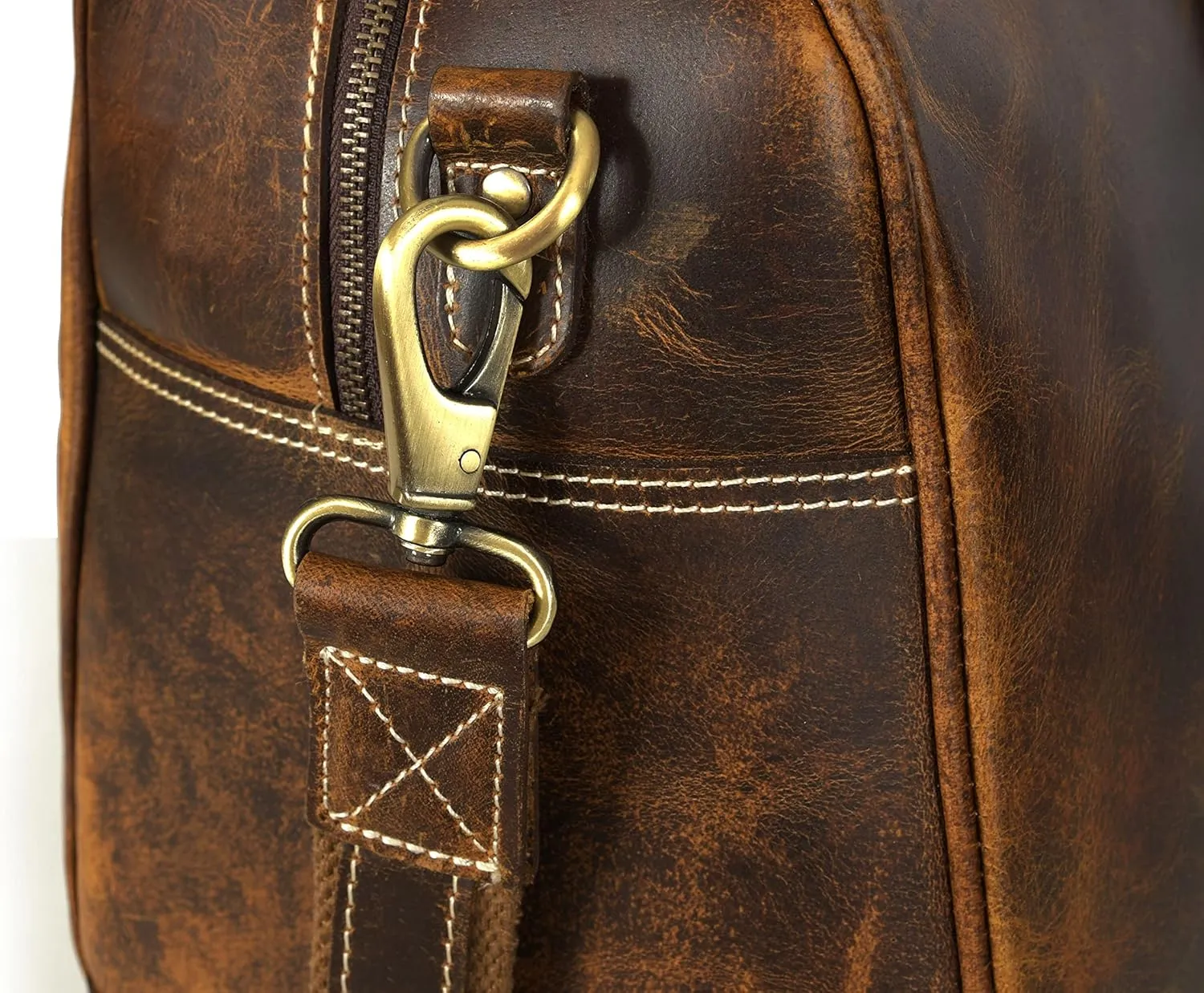 Leather Travel Duffel Bag | Gym Sports Bag Airplane Luggage Carry-On Bag | Gift for Father's Day by Aaron Leather Goods