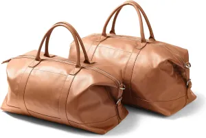 Leatherology Cognac His and Hers Kessler Duffle Set