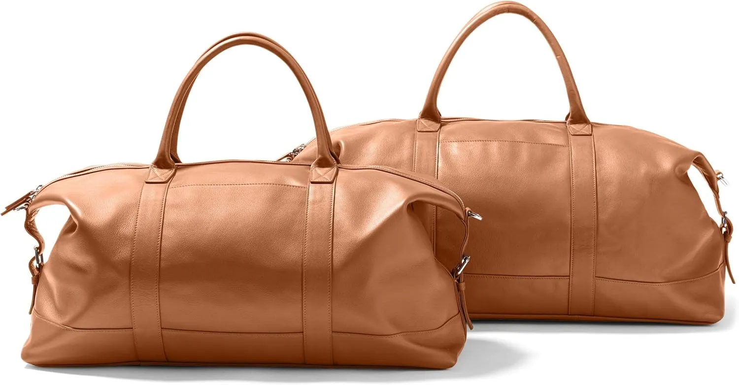 Leatherology Cognac His and Hers Kessler Duffle Set
