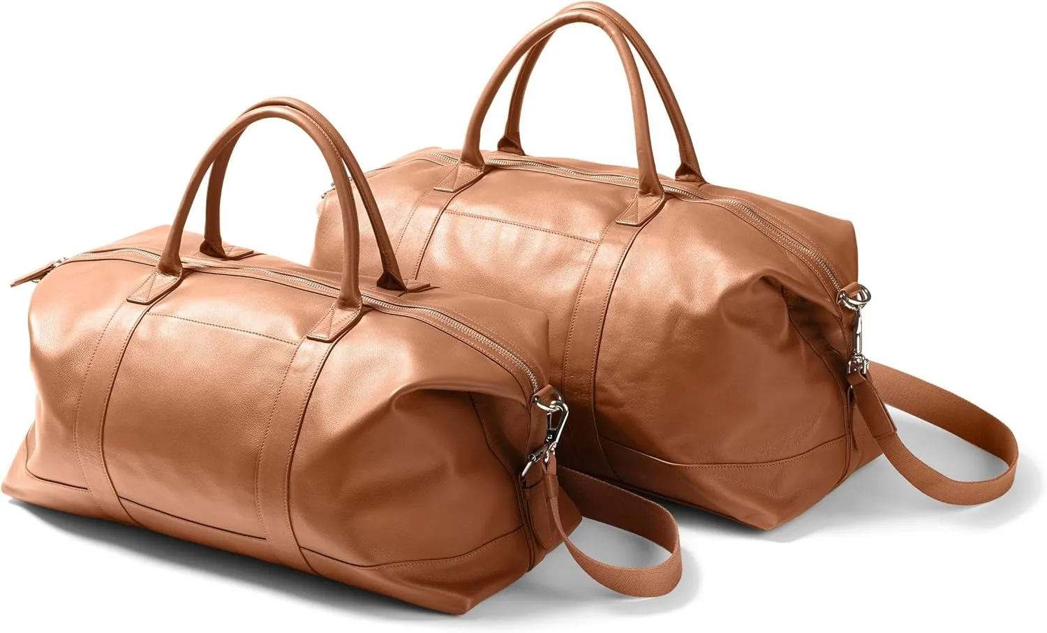 Leatherology Cognac His and Hers Kessler Duffle Set