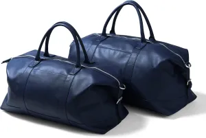 Leatherology Navy Blue His and Hers Kessler Duffle Set