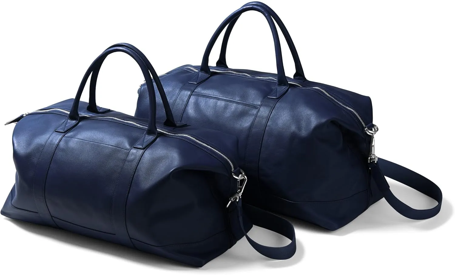 Leatherology Navy Blue His and Hers Kessler Duffle Set