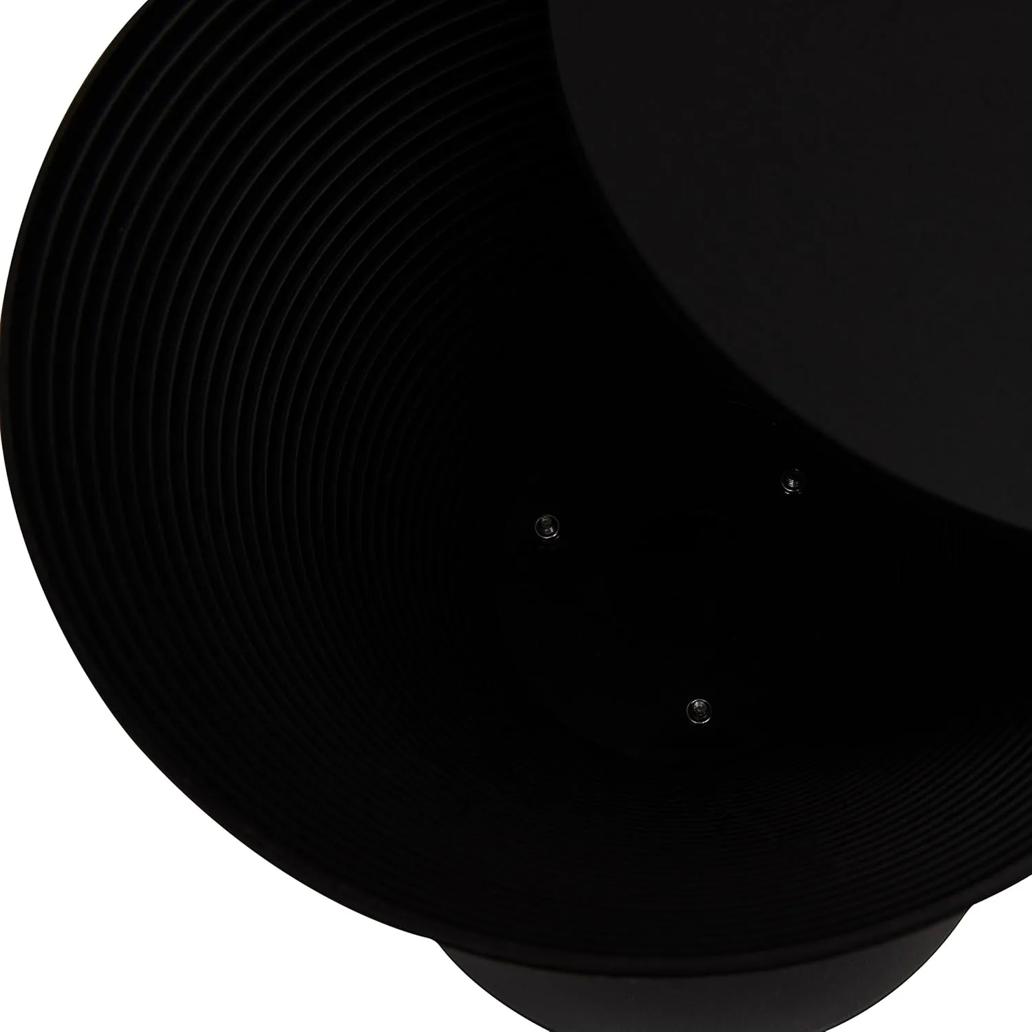 LeisureMod Black Side Table – Modern Hourglass Drum End Table with Storage, Removable Lid – Compact Accent Table for Indoor & Outdoor Use