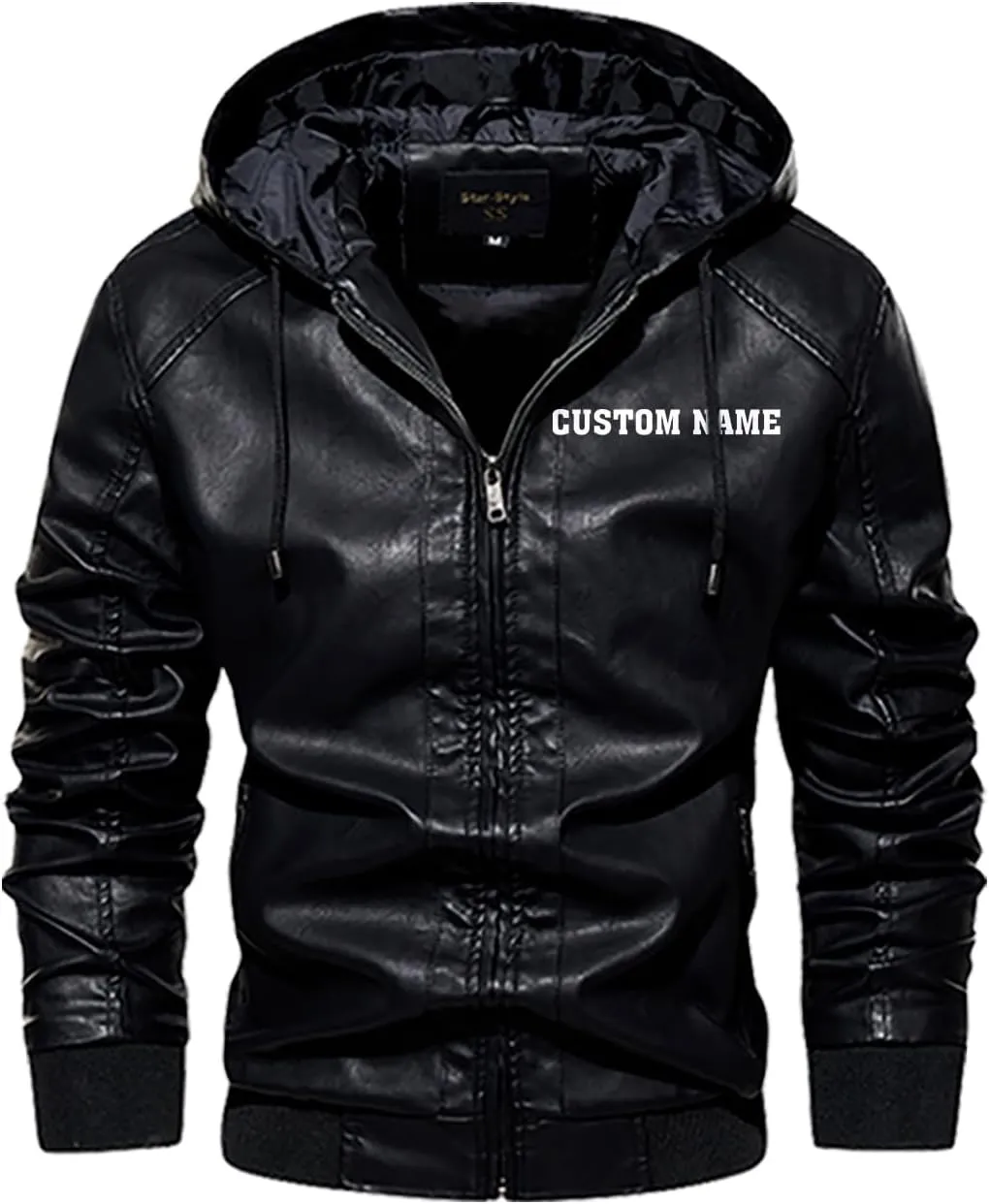 Let's Rock, Fast and Hard, Born to be Free, Music Skull Rocker, Motorcycle Custom Men PU Leather Vest Jacket
