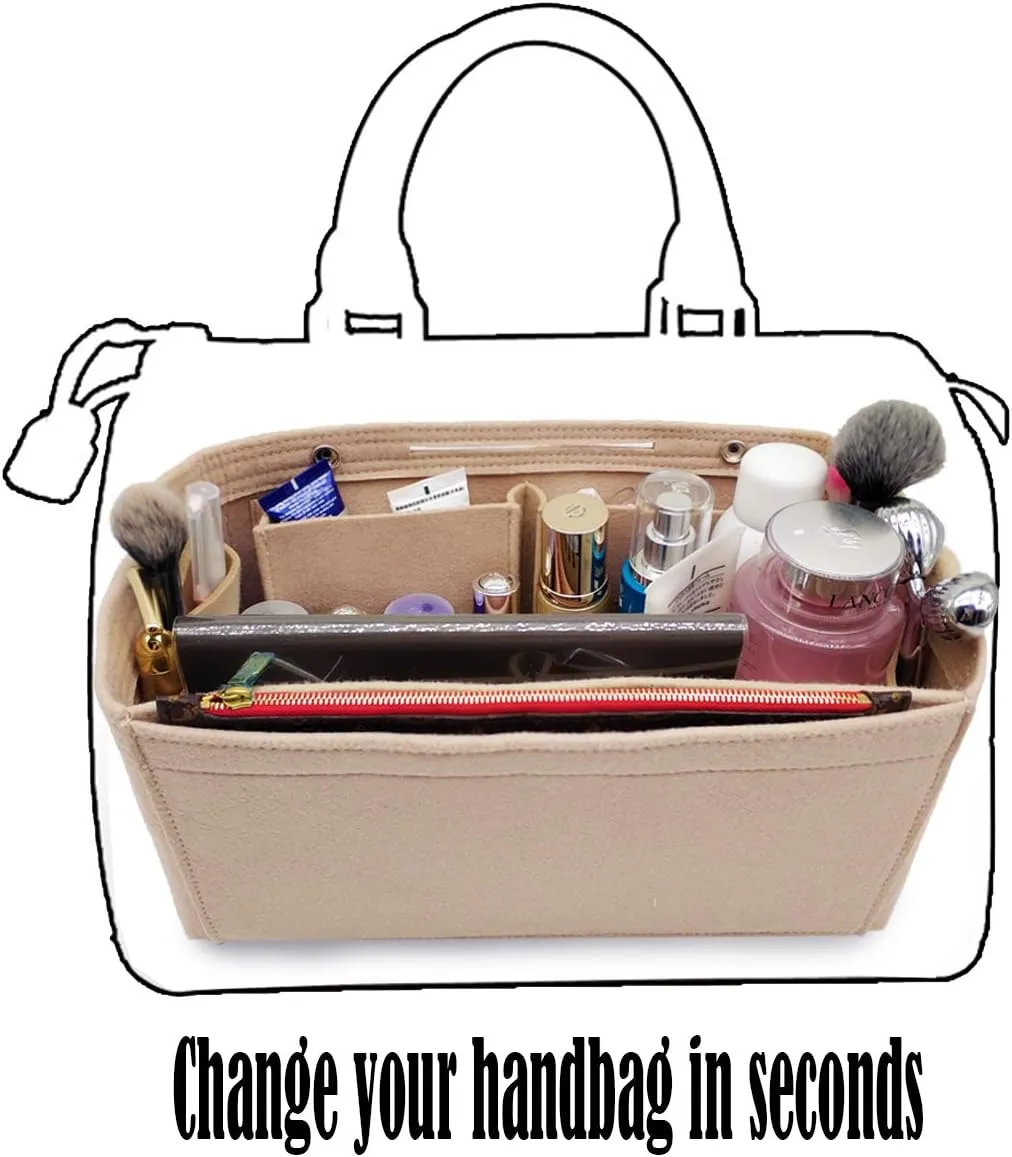 LEXSION Felt Purse Organizer Insert - Multi Pocket Bag in Bag Organizer Shaper