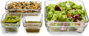 Libbey Stack It Large Glass Storage Containers with Lids, Set of 4