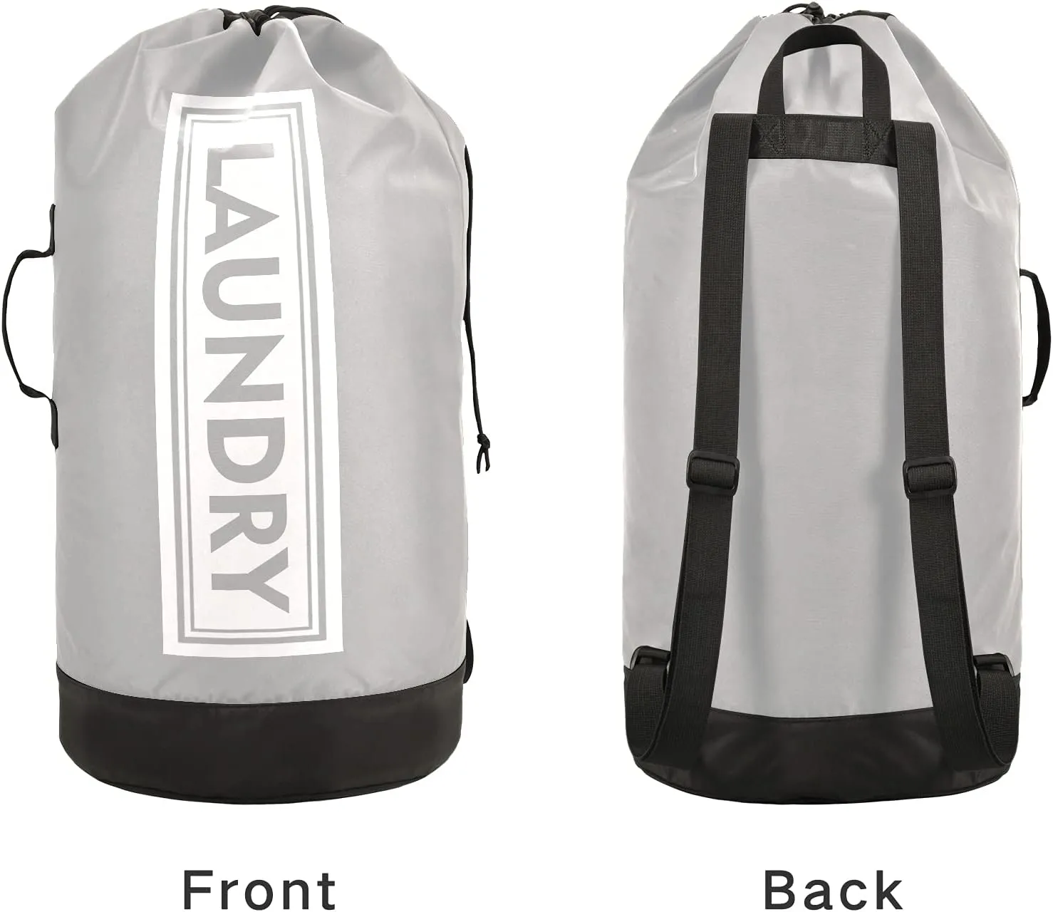 Light Grey Laundry Backpack Large Heavy Duty Laundry Bag for College Students Laundry bag with Shoulder Straps Dirty Clothes Organizer for Traveling Waterproof