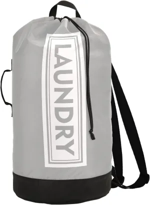 Light Grey Laundry Backpack Large Heavy Duty Laundry Bag for College Students Laundry bag with Shoulder Straps Dirty Clothes Organizer for Traveling Waterproof