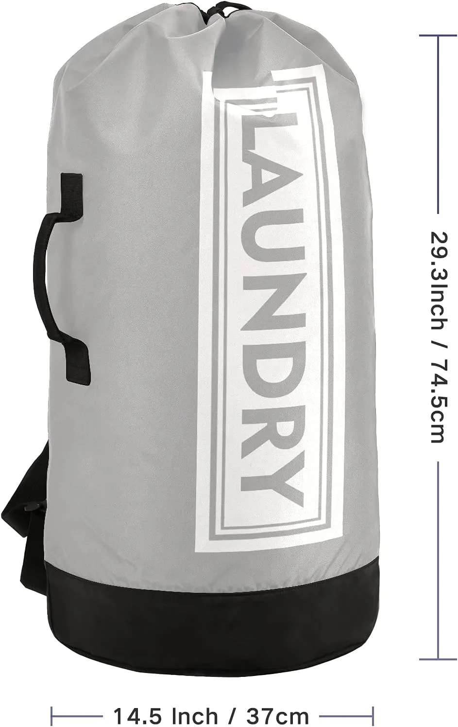 Light Grey Laundry Backpack Large Heavy Duty Laundry Bag for College Students Laundry bag with Shoulder Straps Dirty Clothes Organizer for Traveling Waterproof