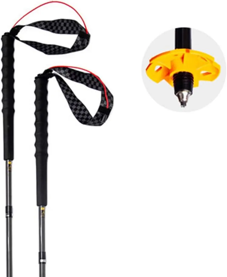 Lightweight Collapsible Carbon Fiber Trekking Poles-2 Pack Strong Folding Best Walking Stick,Anti-Shock Extendable Hiking Pole for Camping, Mountainin (2pc Pack 120cm)