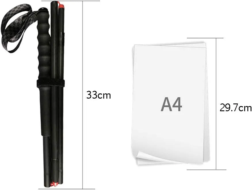 Lightweight Collapsible Carbon Fiber Trekking Poles-2 Pack Strong Folding Best Walking Stick,Anti-Shock Extendable Hiking Pole for Camping, Mountainin (2pc Pack 120cm)