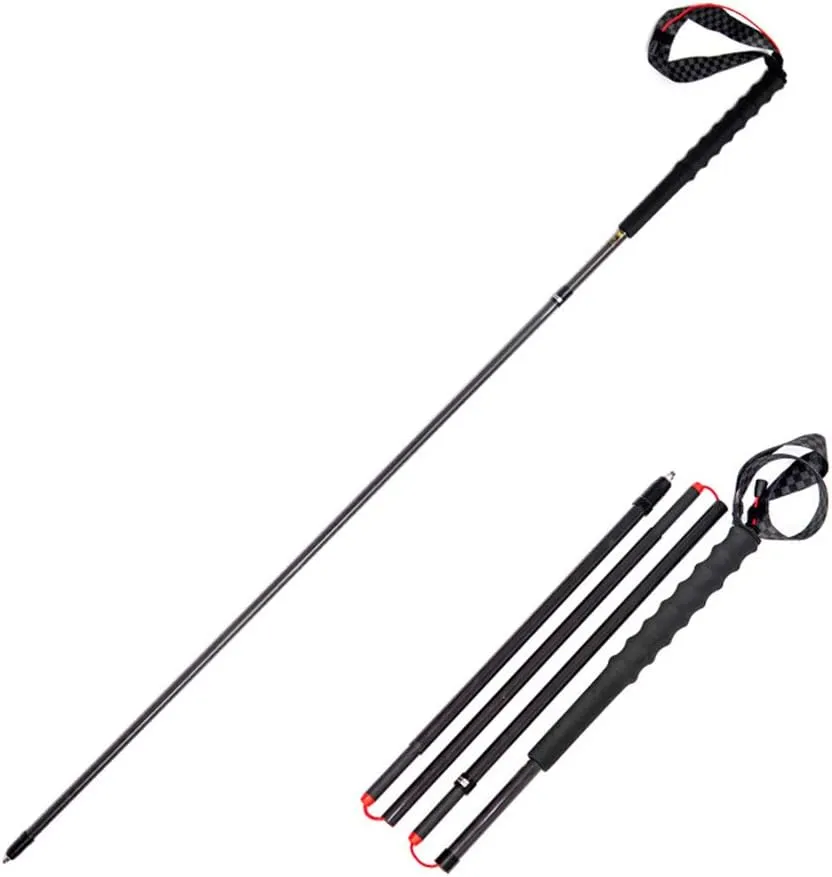 Lightweight Collapsible Carbon Fiber Trekking Poles-2 Pack Strong Folding Best Walking Stick,Anti-Shock Extendable Hiking Pole for Camping, Mountainin (2pc Pack 120cm)