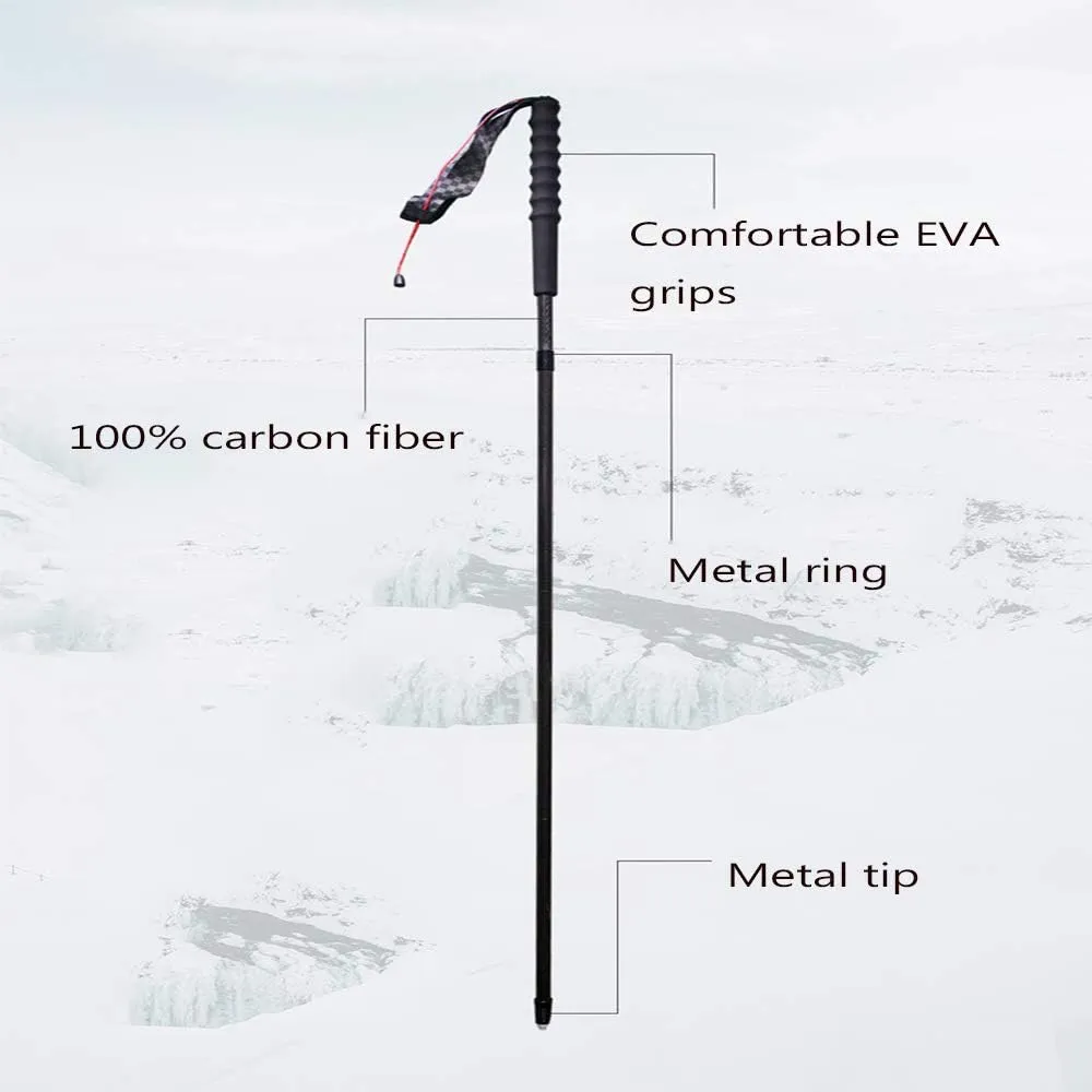 Lightweight Collapsible Carbon Fiber Trekking Poles-2 Pack Strong Folding Best Walking Stick,Anti-Shock Extendable Hiking Pole for Camping, Mountainin (2pc Pack 120cm)