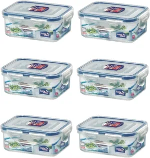 Lock & Lock No BPA Water Tight with 2 Divider Cups, Food Container, 1.5-cup, 11-oz, Pack of 6, HPL806C