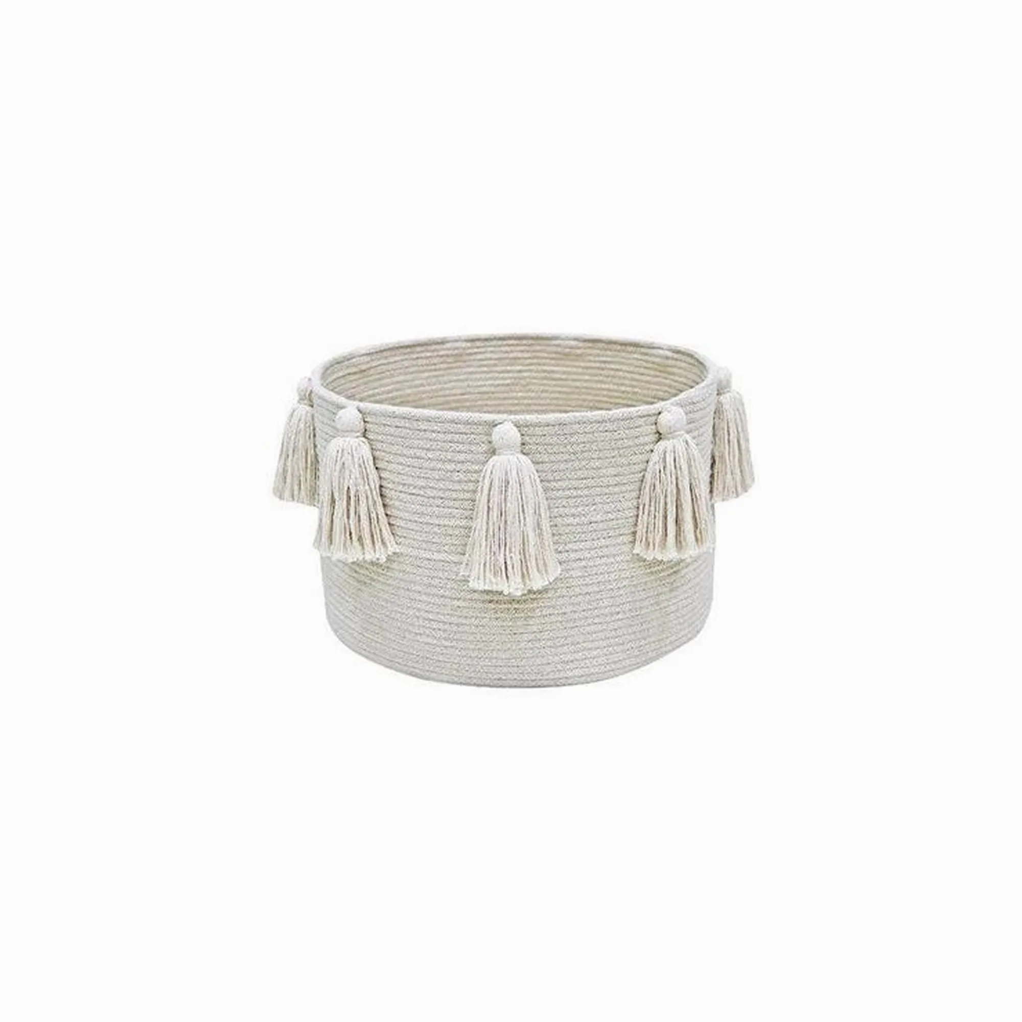 Lorena Canals Basket Tassels Natural 40x25cm (Pre-Order; Est. Delivery in 4-8 Weeks)