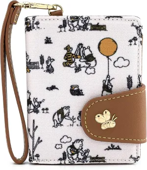 Loungefly Disney Winnie the Pooh Canvas Line Drawing Wristlet Wallet