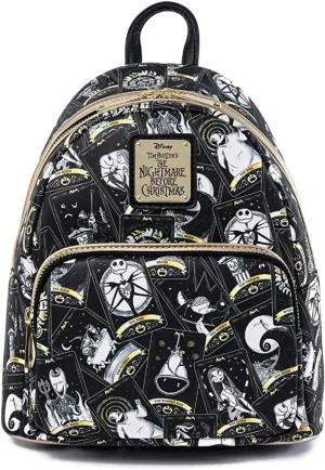 Loungefly x Disney Nightmare Before Christmas Tarot Card Allover Print Mini Backpack