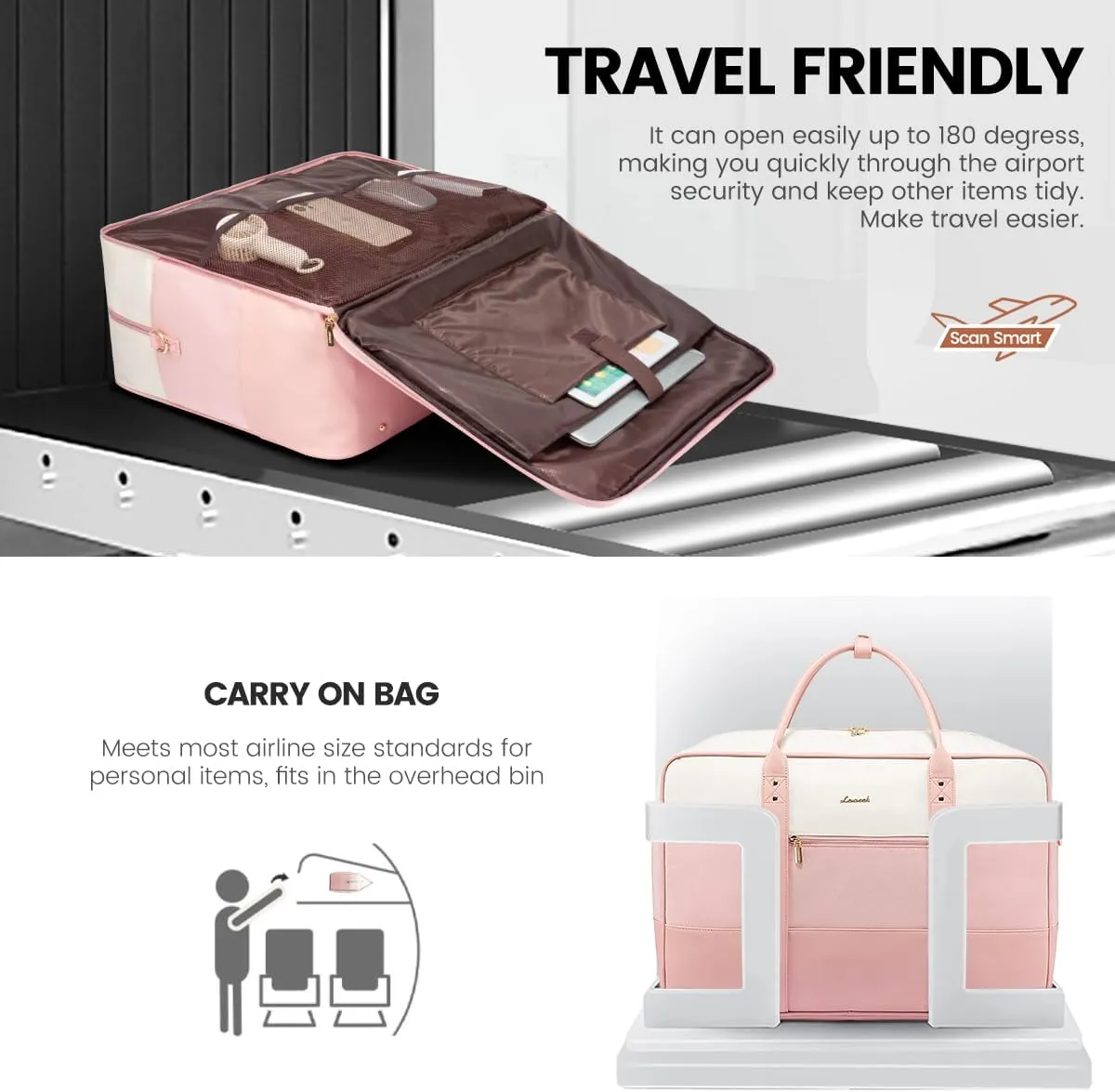 LOVEVOOK Weekender Travel Duffel Bag, Personal Item Duffle Bags for Women with Laptop Compartment, Overnight Bag with Toiletry Bag, Yoga Gym Bag with Wet Pocket, Hospital Bag for Labor and Delivery