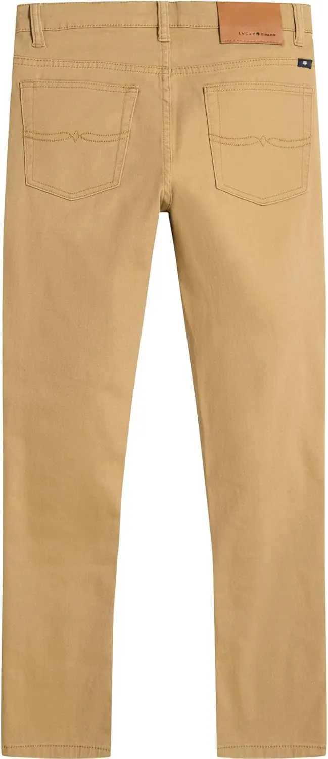 Lucky Brand Boys' Stretch Twill Pants, 5-pocket Style, Zipper Fly & Button Closure