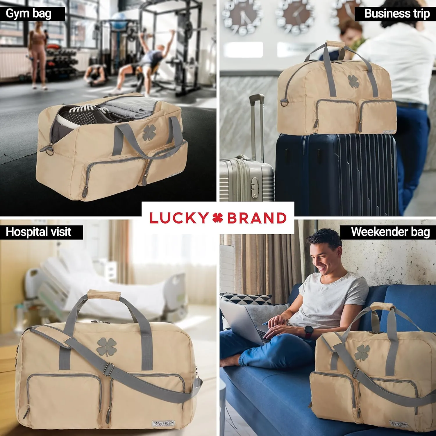 Lucky Travel Duffel Bags 85L, Gym Bag, Travel Bag & Large Duffle Bag for Men, Foldable Overnight Weekender Bags for Women & Men with Adjustable Shoulder Strap,
