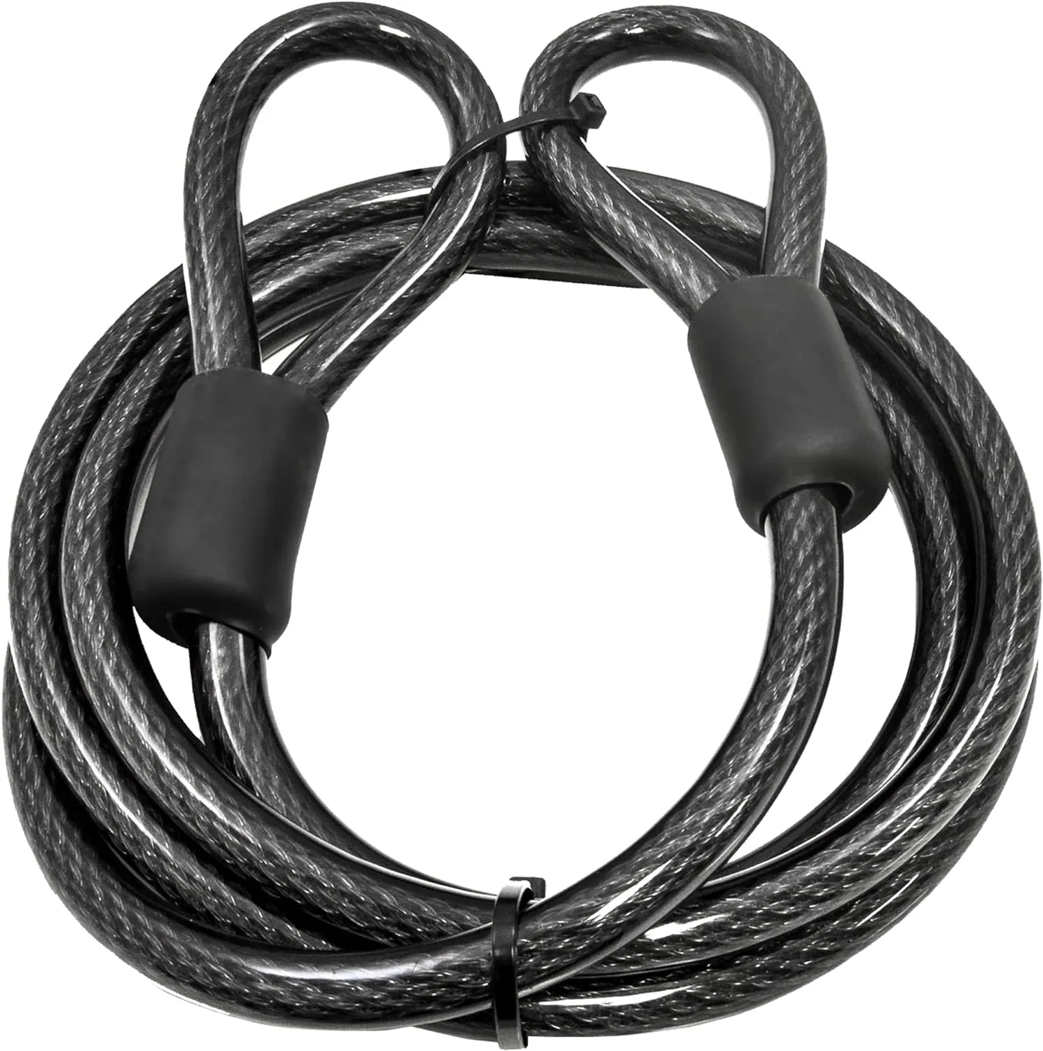 Lumintrail 12mm (1/2 inch) Heavy-Duty Security Cable, Vinyl Coated Braided Steel with Sealed Looped Ends (4', 7', 10', 15' or 30') (7-FT)