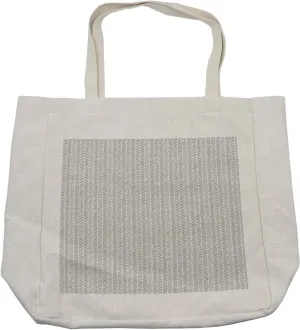 Lunarable Grey Abstract Shopping Bag, Norwegian Pattern Traditional Design with a Modern Representation, Eco-Friendly Reusable Bag for Groceries Beach and More, 15.5" X 14.5", Cream