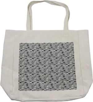 Lunarable Science Shopping Bag, Physics Education Themed Formulations Lab and Mechanics, Eco-Friendly Reusable Bag for Groceries Beach and More, 15.5" X 14.5", Cream
