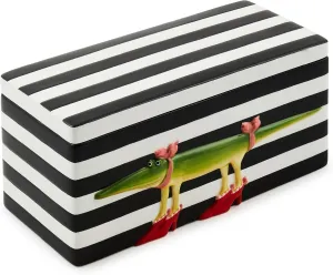 MACKENZIE-CHILDS Patience Brewster Gloria Alligator Lidded Box, Cute Small Storage Box