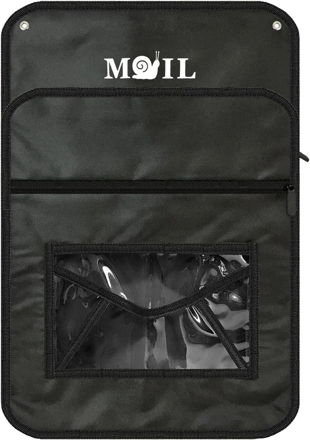 Mail Slot Catcher for Door, Mail Holder Indoor, Black Post Organizer Bag for Letterbox, Space Saving, No Tools and Screws Needed, Suitable for Home, Office, and Garage