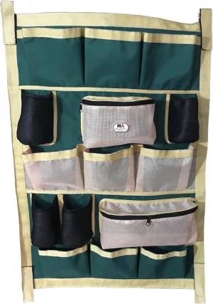 Majestic Ally Nylon Heavy Duty Tack Grooming Organizer Bag, Trailer Door organizing Bag, Equine Accessories Organizer (Hunter Green)