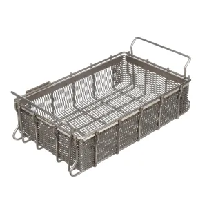 Marlin Steel Expanded Metal Tote Basket, Stainless Steel (16"L x 10"W x 4.5"H)