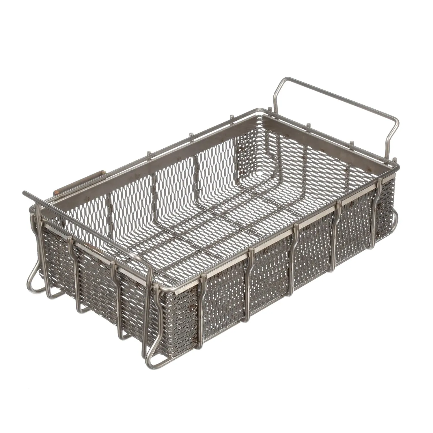 Marlin Steel Expanded Metal Tote Basket, Stainless Steel (16"L x 10"W x 4.5"H)
