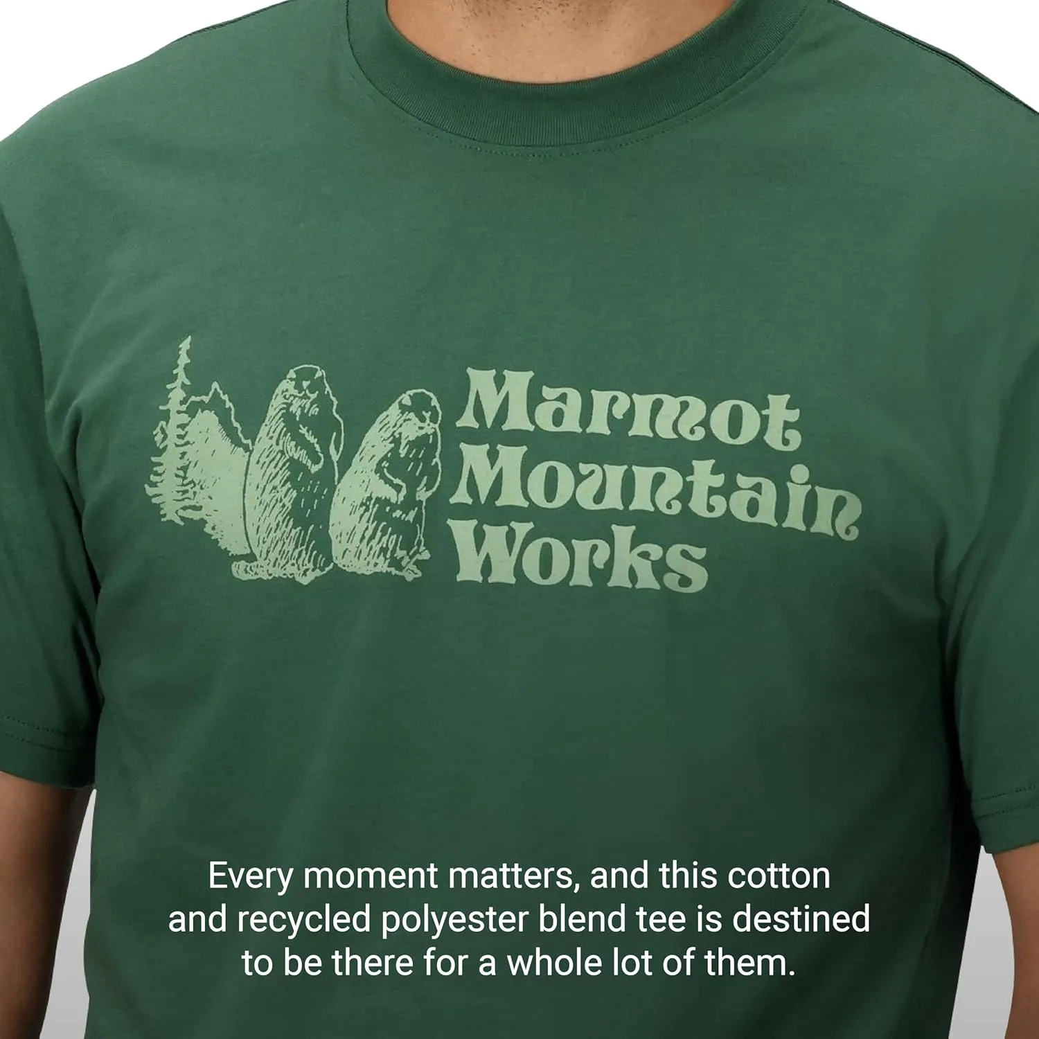 MARMOT Men's MMW Short-Sleeve Tee - Screen Printed Graphic on Soft, Breathable, Eco-Friendly Cotton/Poly Blend