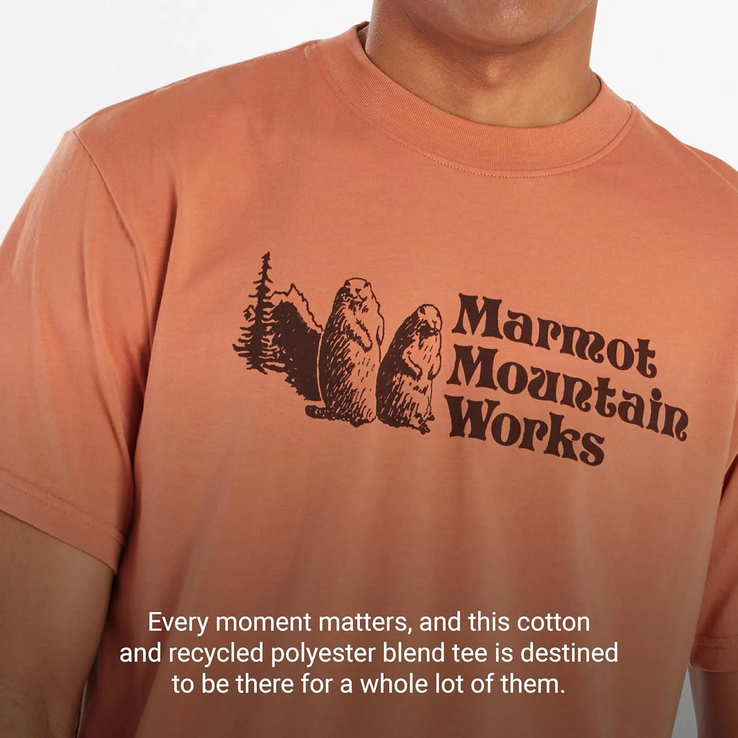 MARMOT Men's MMW Short-Sleeve Tee - Screen Printed Graphic on Soft, Breathable, Eco-Friendly Cotton/Poly Blend