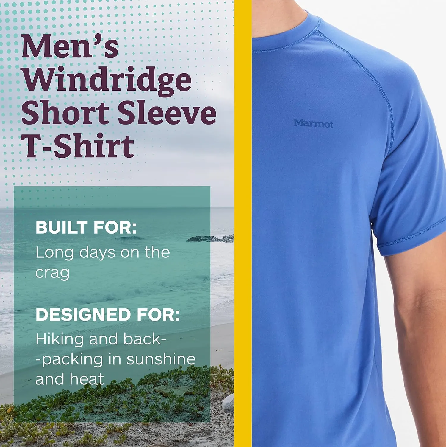MARMOT Men's Windridge Moisture-Wicking, Eco-Friendly, Breathable, UPF Short Sleeve Shirt