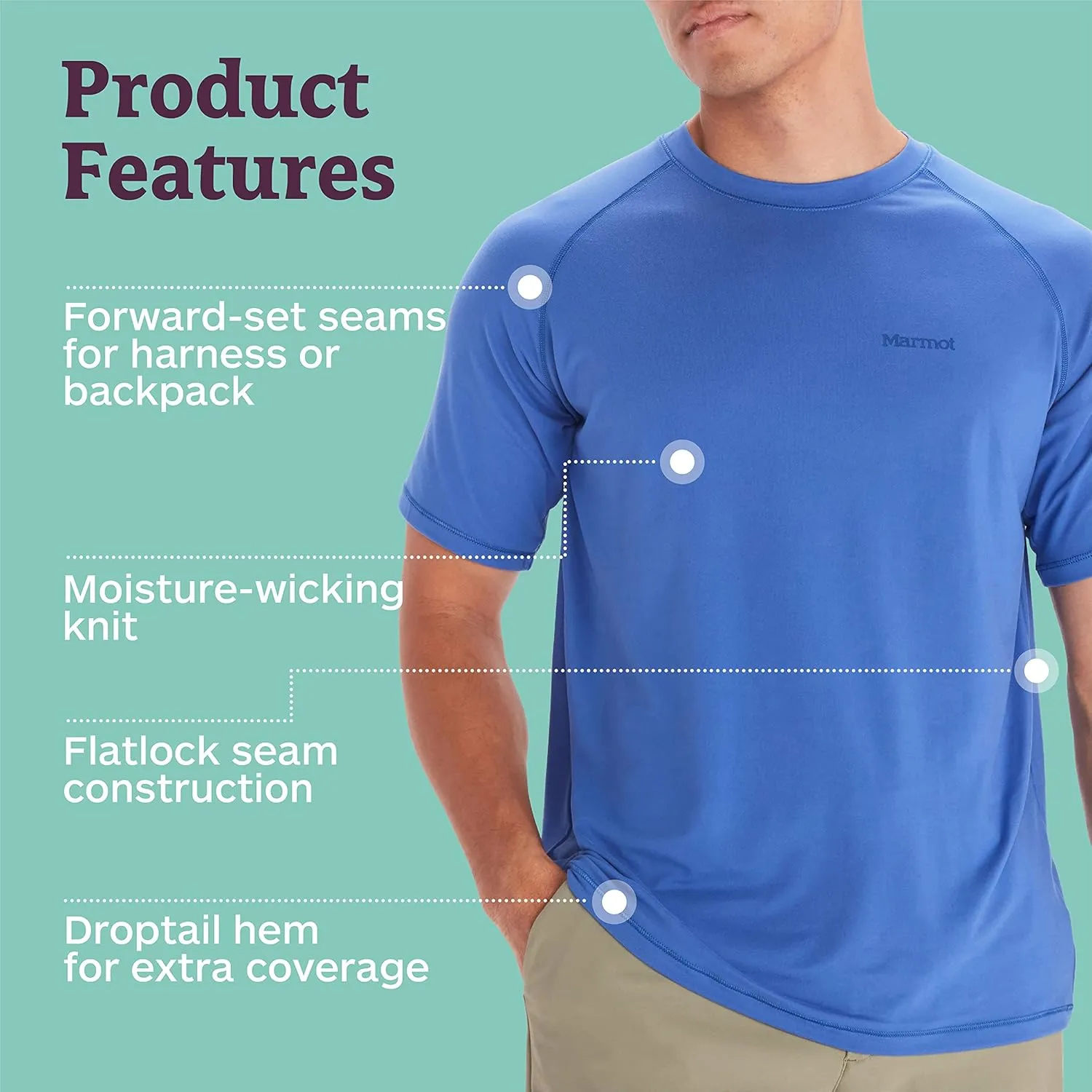MARMOT Men's Windridge Moisture-Wicking, Eco-Friendly, Breathable, UPF Short Sleeve Shirt