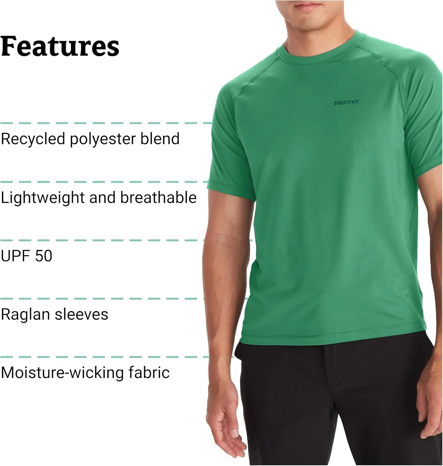 MARMOT Men's Windridge Moisture-Wicking, Eco-Friendly, Breathable, UPF Short Sleeve Shirt