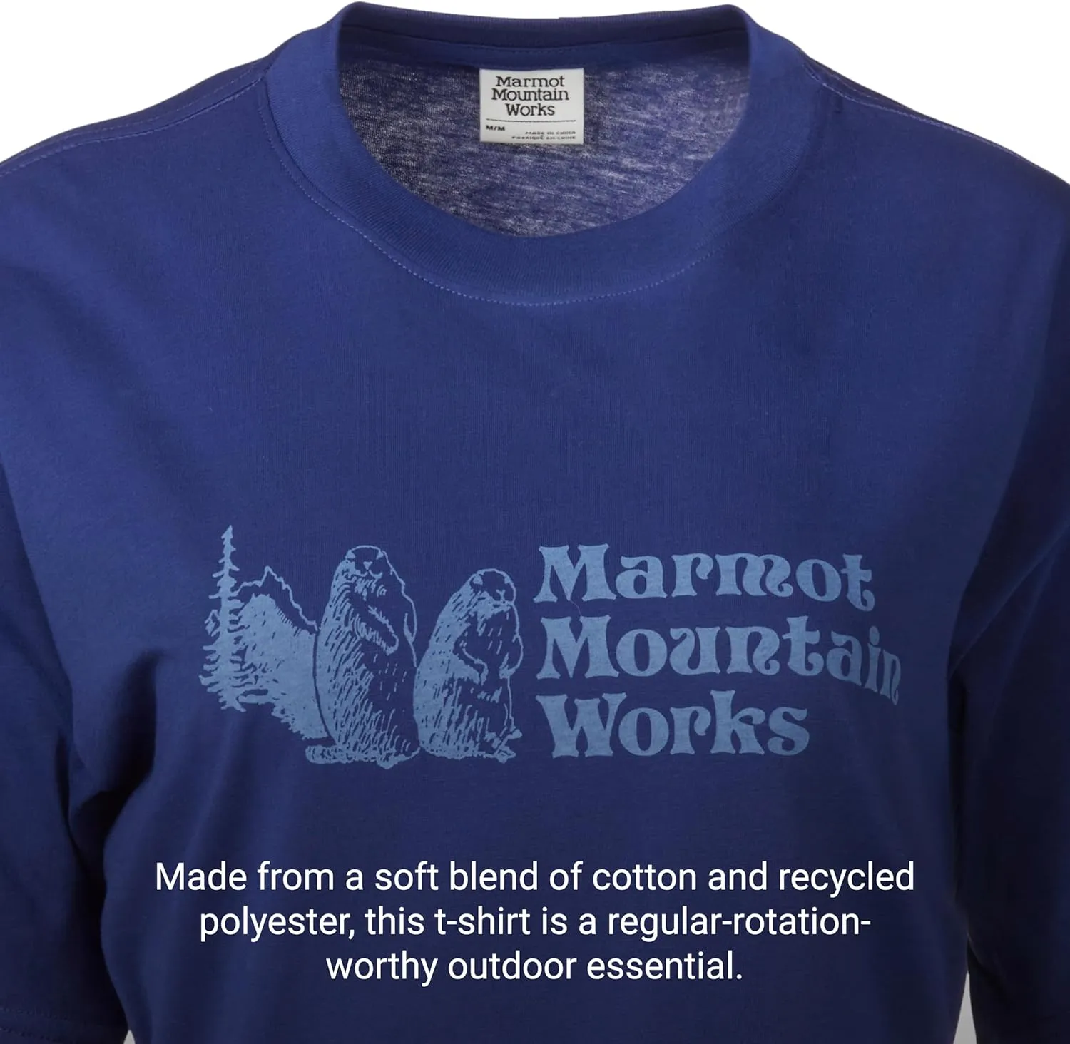 MARMOT Women's MMW Short-Sleeve Tee Shirt - Screen Printed Graphic on Soft, Breathable, Eco-Friendly Cotton/Poly Blend