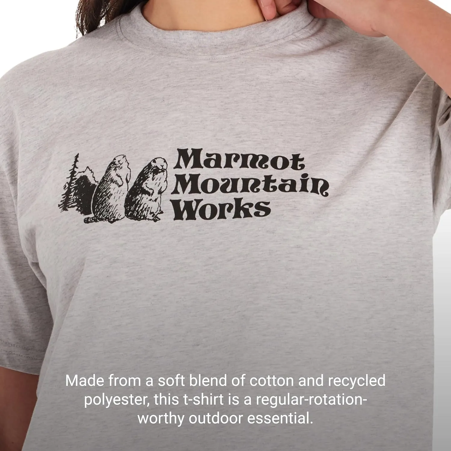 MARMOT Women's MMW Short-Sleeve Tee Shirt - Screen Printed Graphic on Soft, Breathable, Eco-Friendly Cotton/Poly Blend