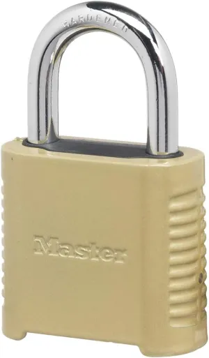 Master Lock 875D Heavy Duty Outdoor Combination Lock, 2 in. Wide, Brass Finish