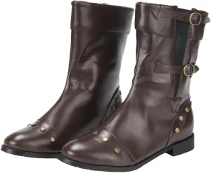 Medieval Renaissance Boot Men Punk Gothic Rivet Motorcycle PU Faux Leather Boots With Stud Vintage Stage Pirate Shoes