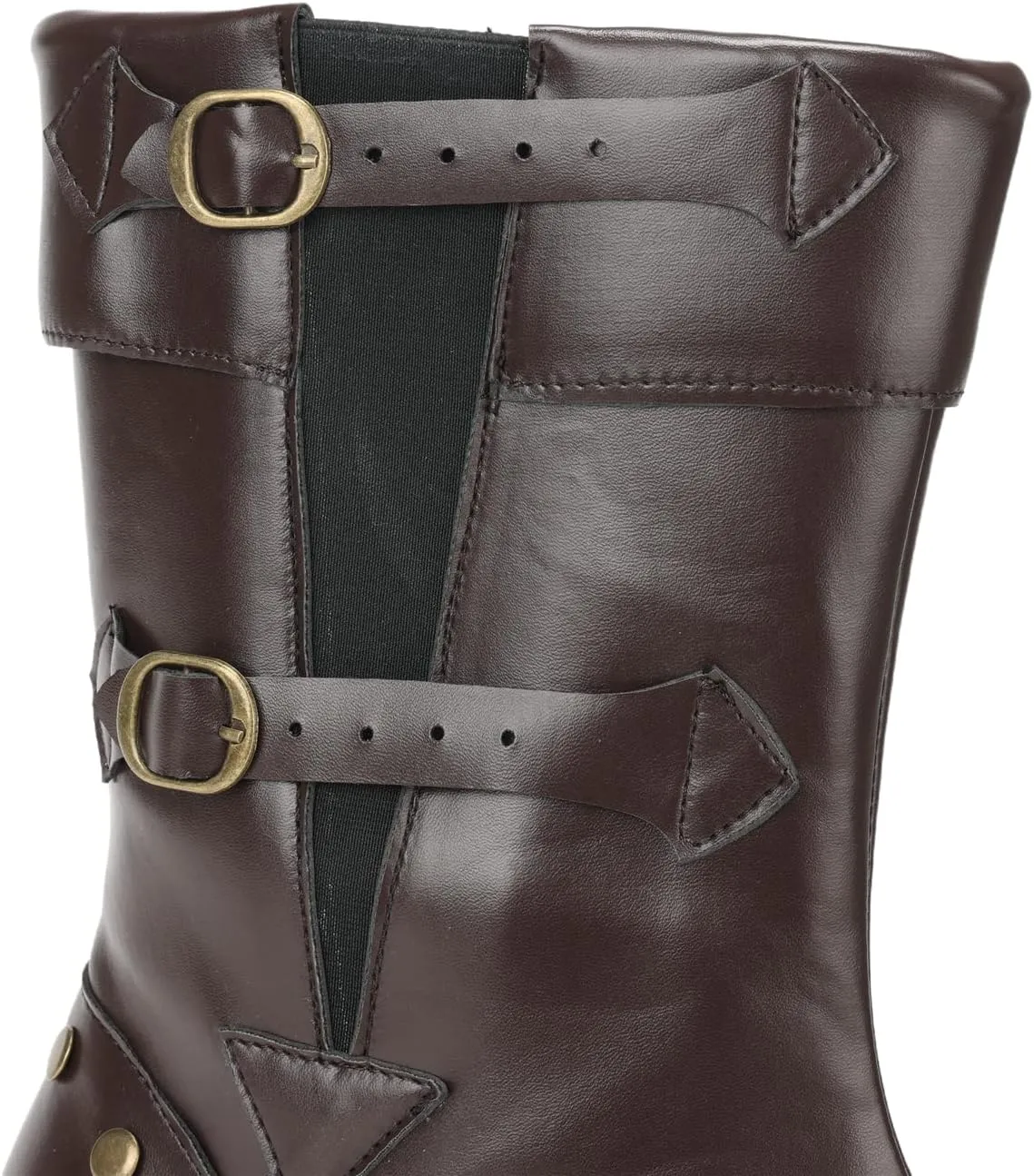 Medieval Renaissance Boot Men Punk Gothic Rivet Motorcycle PU Faux Leather Boots With Stud Vintage Stage Pirate Shoes