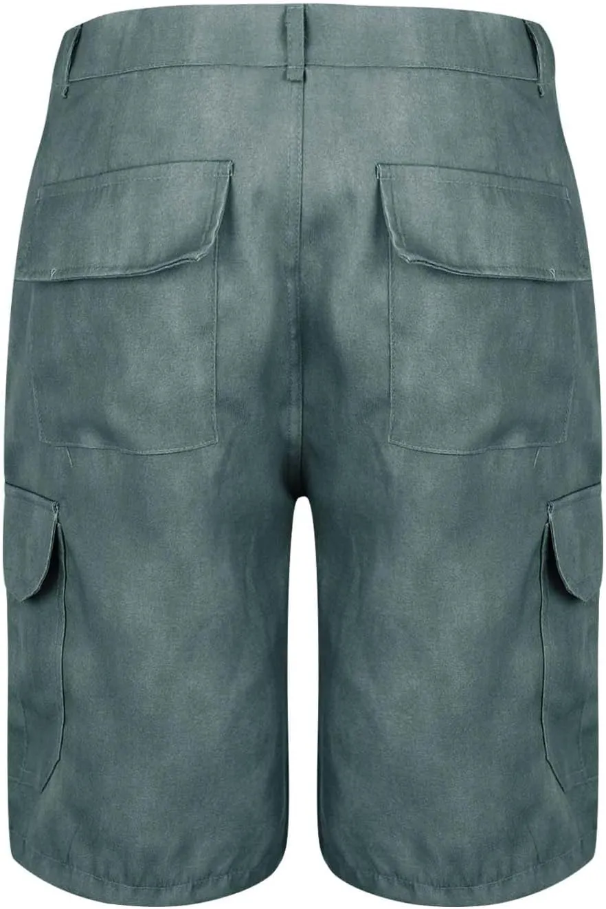 Men's Camo Cargo Shorts Outdoor Relaxed Fit Elastic Waist Sport Shorts Jogger SweatShorts with Multi-Pocket for Men
