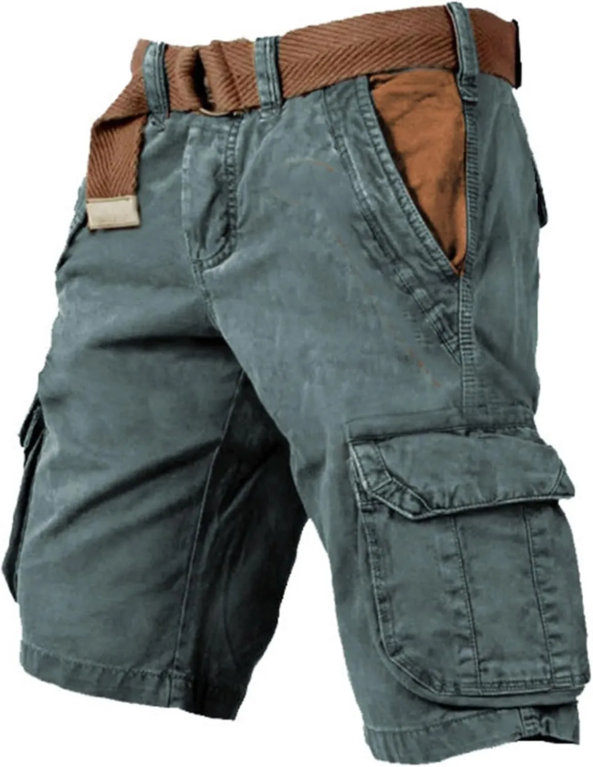 Men's Camo Cargo Shorts Outdoor Relaxed Fit Elastic Waist Sport Shorts Jogger SweatShorts with Multi-Pocket for Men